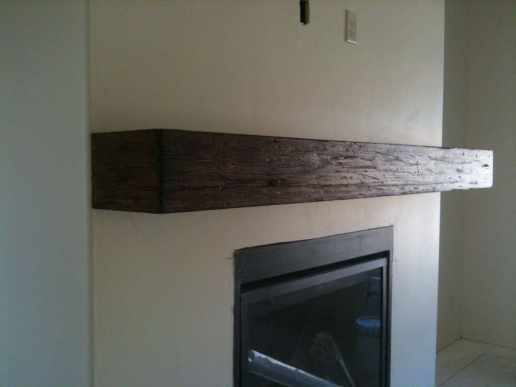 Hand Scraped Faux Beam Shelf Alder Heritage Stairs